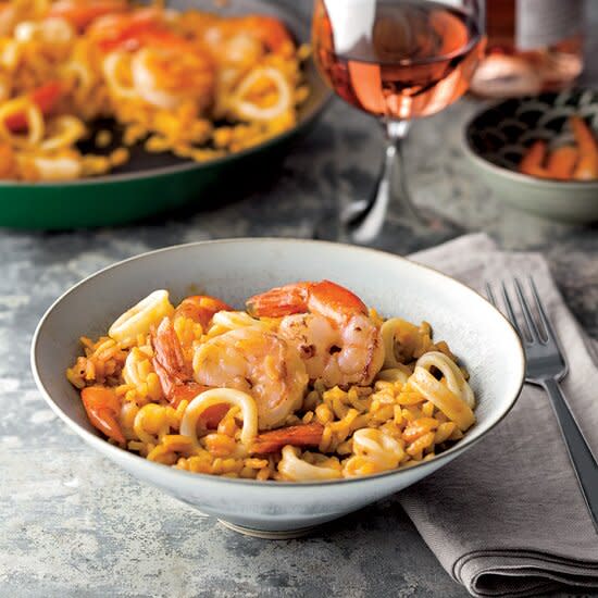 Smoky Paella with Shrimp and Squid