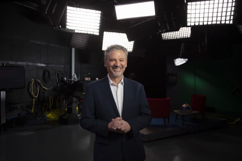 Fred Roggin, seen inside the NBC4 Studio at the Brokaw News Center in Universal City