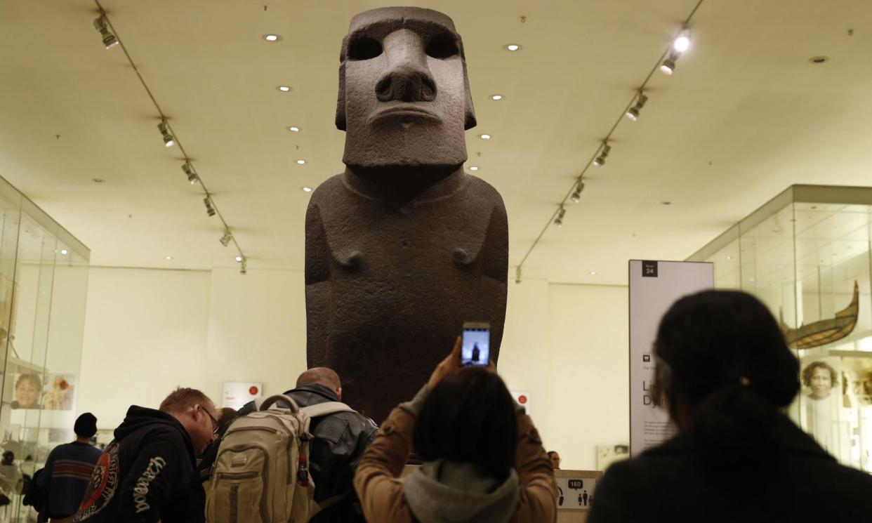 <span>The moai known as Hoa Hakananai'a in the British Museum.</span><span>Photograph: Adrian Dennis/AFP/Getty Images</span>