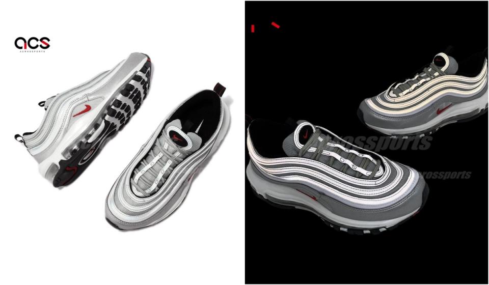 銀色系球鞋的「OG」始祖，絕不能漏了 Nike Air Max 97 Silver Bullet。圖/Yahoo 購物中心