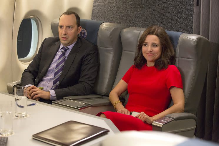 Tony Hale and Julia Louis-Dreyfus in HBO's Veep. (Photo: HBO)