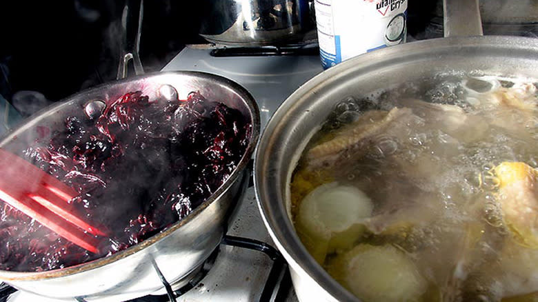 Blanching potatoes in water