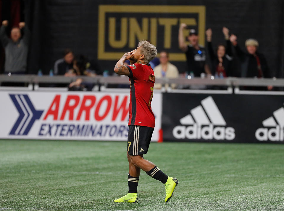 Josef Martinez and Atlanta United are off the the Eastern Conference finals after eliminating New York City FC on Sunday. (Kevin C. Cox/Getty Images)