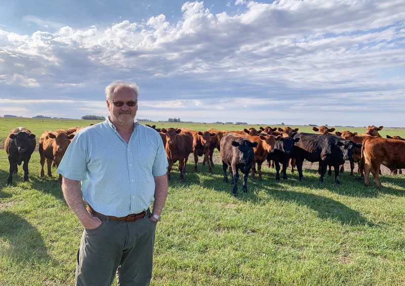 Grains and cattle farmer Eduardo Bell poses for a photograph on his farm, near Saladillo