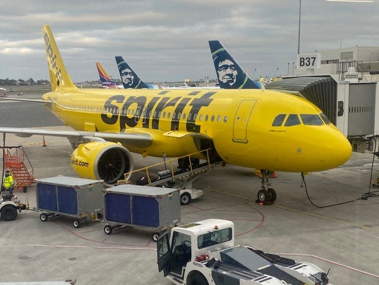 Spirit Airlines A320 at Boston airport