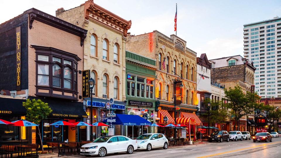 Milwaukee, Wisconsin, USA - Historic Old World Third Street,  one of the hubs of Milwaukeeâ€™s nightlife.