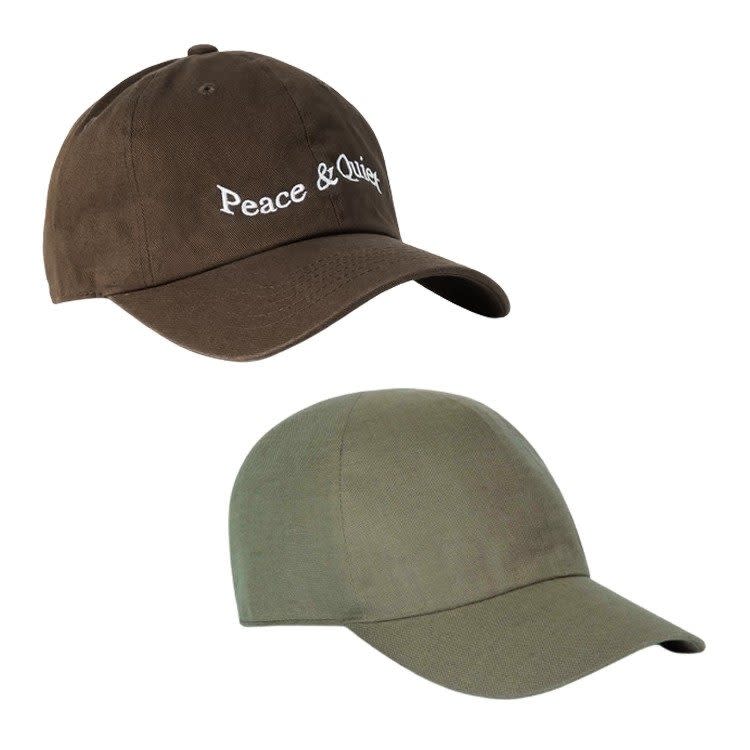 Museum of Peace & Quiet cap, £60, Mr Porter; Linen cap, £110, Luca Faloni