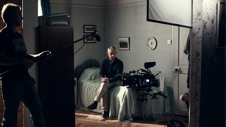 Martin Freeman on set (London Theatre Company/Zac Nicholson/BBC)