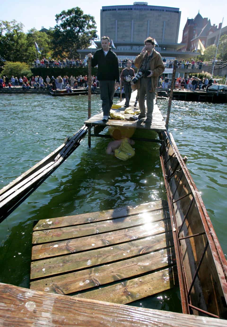 A portion of a University of Wisconsin-Madison pier fell into Lake Mendota in October 2005.
