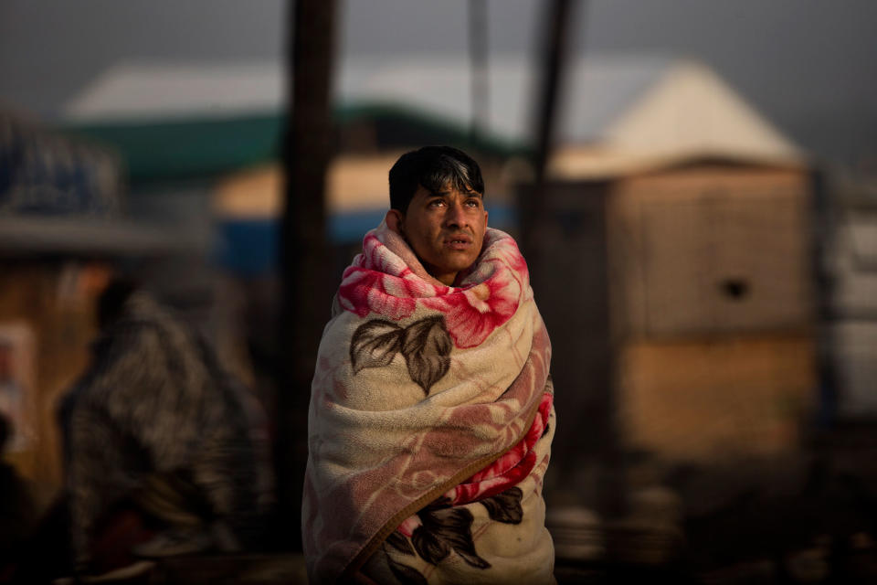 A migrant during evacuation of “jungle” in Calais, France