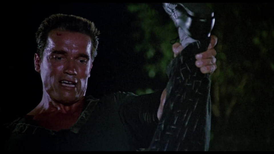 Arnold lying in Commando