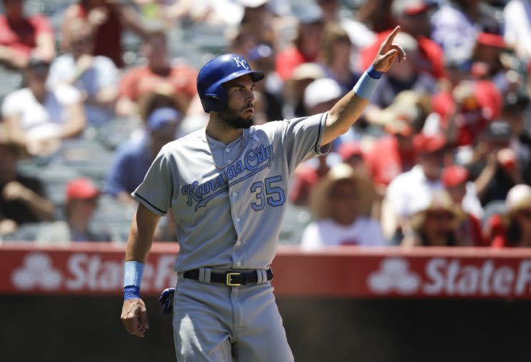 Eric Hosmer jumped over Miguel Cabrera and Yonder Alonso in AL All-Star voting. (AP Photo)