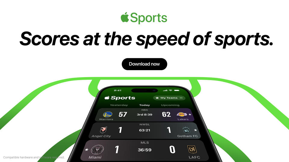 Apple Sports 在美、加、英上線，為你帶來賽事即時比分和數據