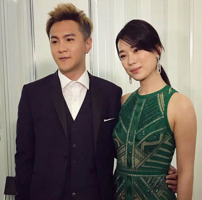 Mediacorp actors Ian Fang and Rebecca Lim at 2019 Star Awards. (PHOTO: Ian Fang/Instagram)