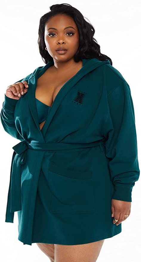 Savage X Fenty Showgirl Graphic Savage X Short Robe in Hunter Green