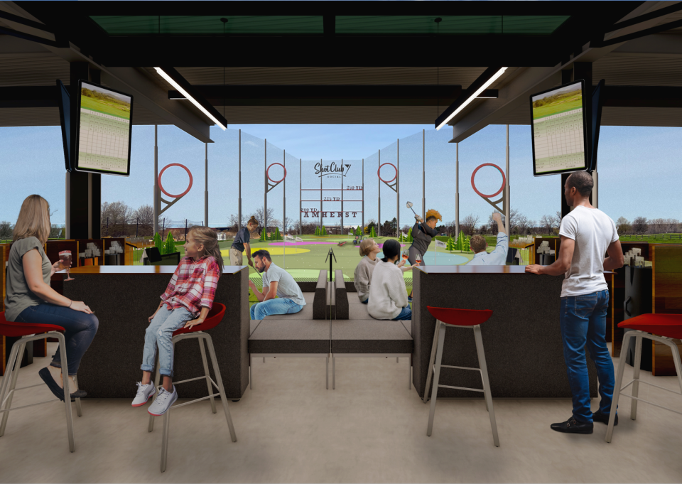 This rendering of ShotClub Social shows the vision for the Knoxville entertainment hub planned to be built on a blighted property that used to be a scrap metal yard.