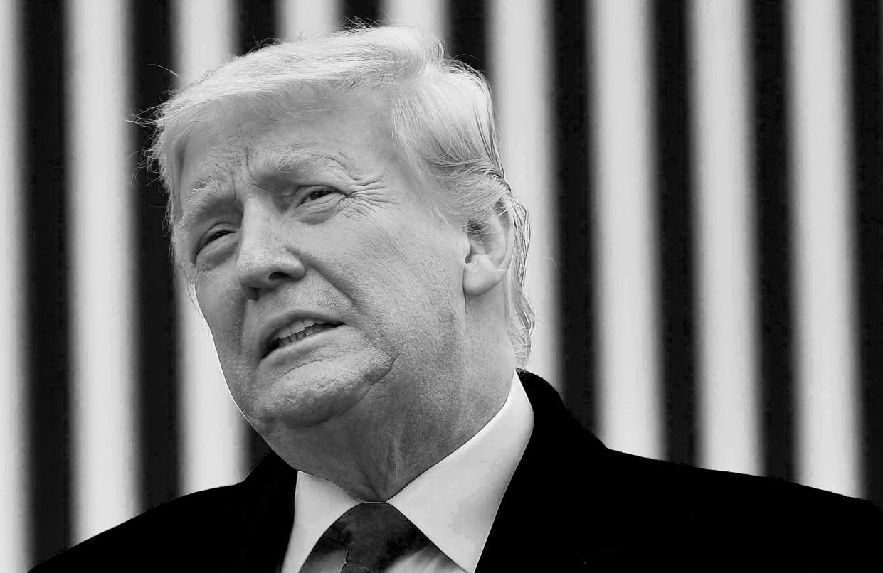 US President Donald Trump speaks following a section of the border wall in Alamo, Texas, on January 12, 2021. (Mandel Ngan/AFP via Getty Images)