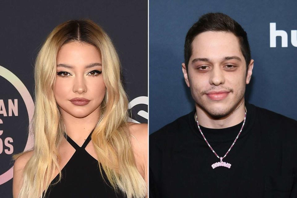 <p>getty (2)</p> Madelyn Cline and Pete Davidson