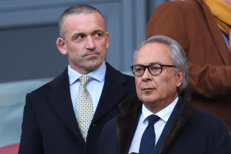 Farhad Moshiri (right) is hoping to sell Everton quickly (Getty Images)