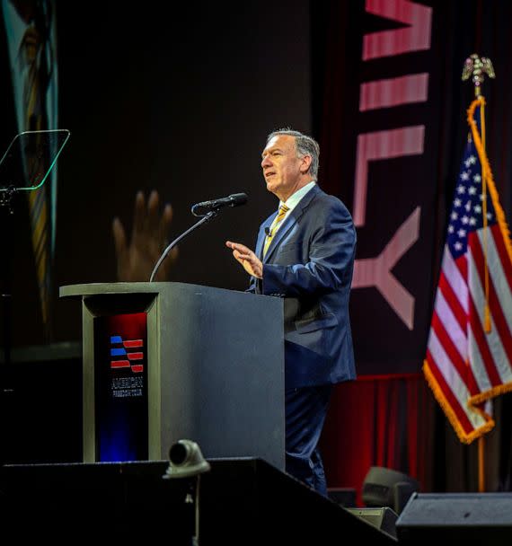 PHOTO: Former U.S. Secretary of State Mike Pompeo speaks during the American Freedom Tour at the Austin Convention Center, May 14, 2022, in Austin, Texas. (Brandon Bell/Getty Images, FILE)