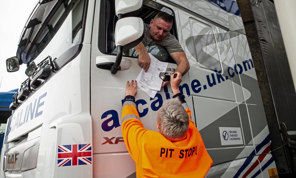 <span>The EU brought in customs checks for goods exported from the UK as soon as we left the single market.</span><span>Photograph: Sean Smith/Guardian</span>