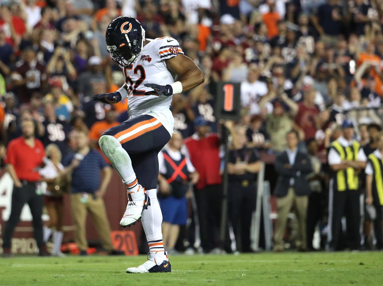 Chicago Bears linebacker Khalil Mack is looking forward to facing his former team, the Oakland Raiders. (Getty Images)