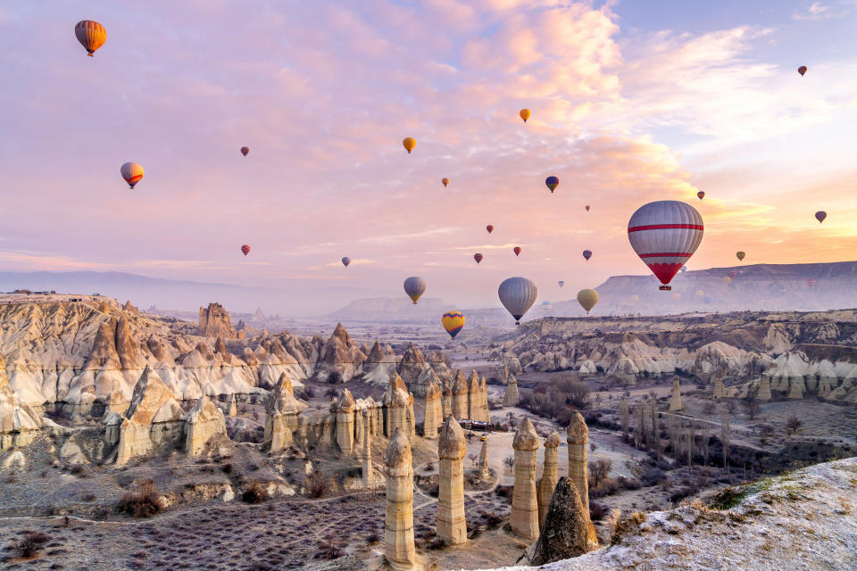 Heißluftballonfahrt in Kappadokien, Türkei.