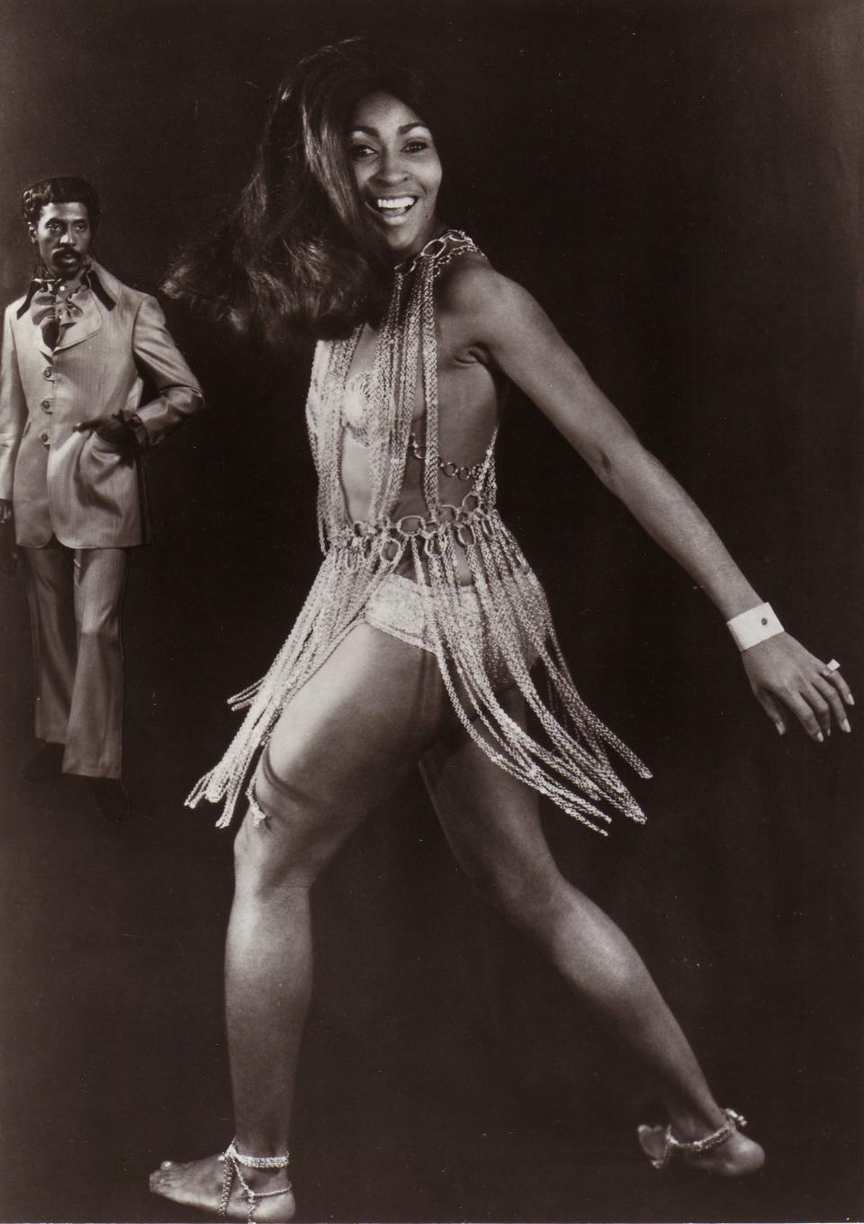 Ike Turner and Tina Turner pose for a promotional studio portrait in 1970.