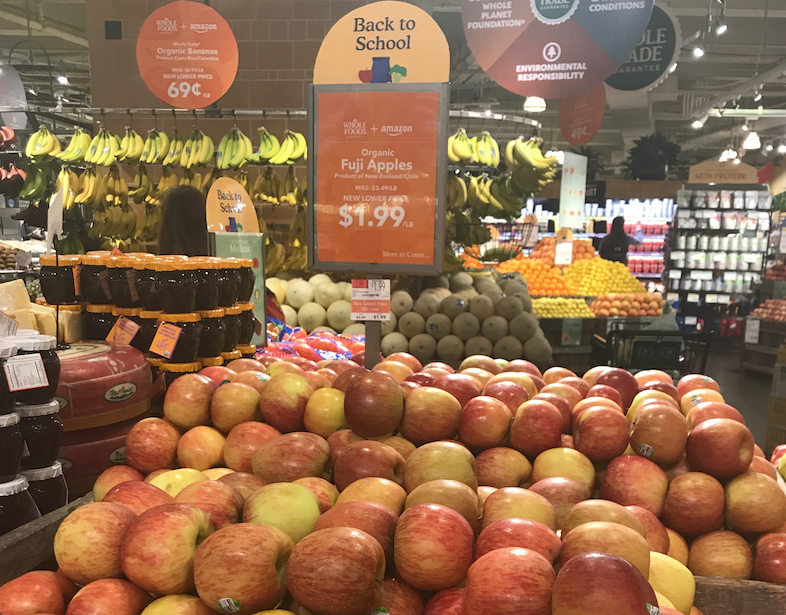 The Fuji apple display on Monday.