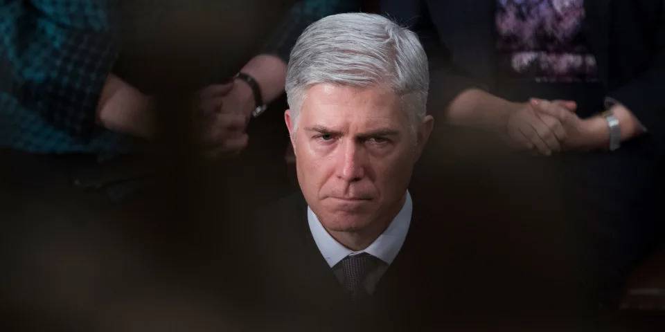 Supreme Court Justice Neil Gorsuch is seen in the House chamber during President Donald Trump's State of the Union address to a joint session of Congress on January 30, 2018.