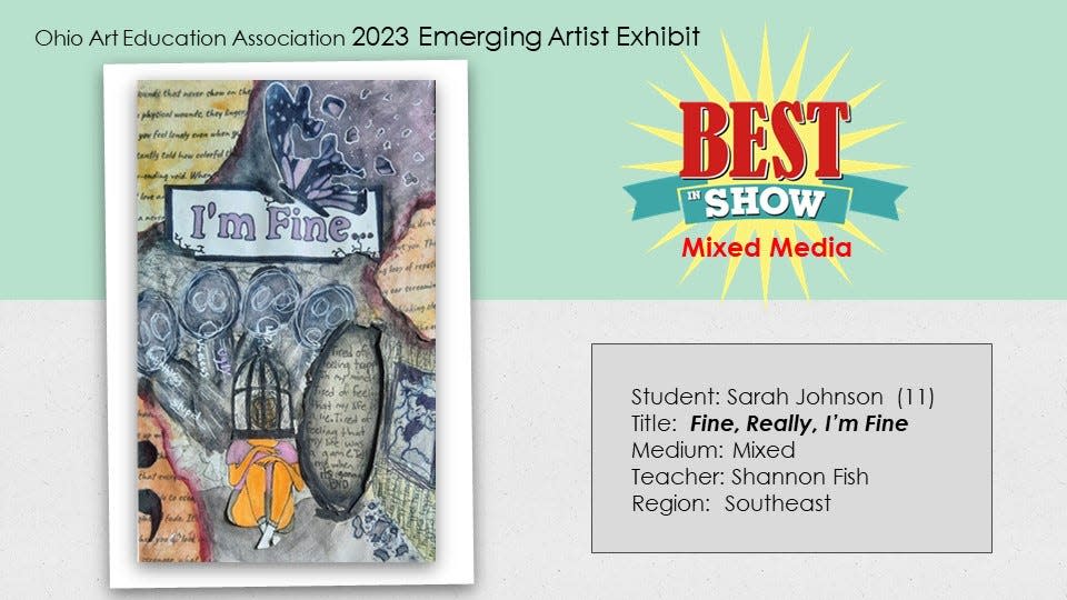 Lancaster High School's Sarah Johnson was chosen to be part of the 2023 Ohio Art Education Association (OAEA) Emerging Artist Show.