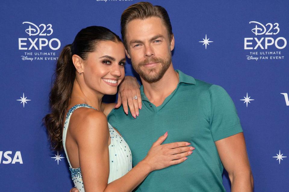 <p>The Walt Disney Company via Getty</p> Hayley Erbert and Derek Hough in 2022.