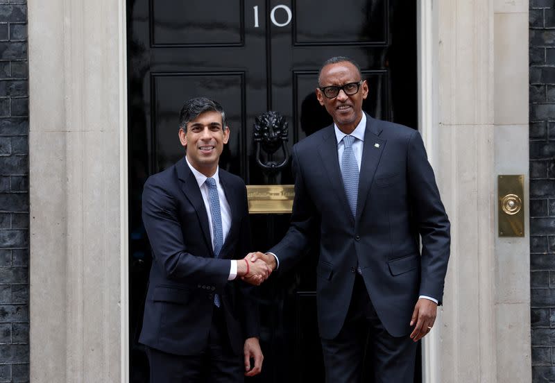 FILE PHOTO: Britain's Prime Minister Sunak meets with Rwandan President Kagame in London