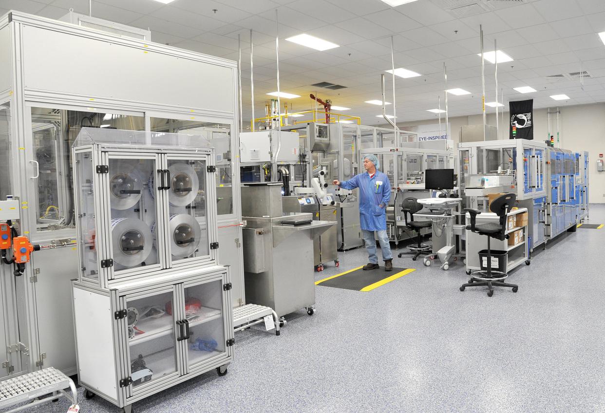 Johnson & Johnson Vision Care, which makes contact lenses at its Jacksonville production facility, shown here in a 2016 photo, was sued in federal court by a Jacksonville employee over his claim of religious exemption from a policy requiring employees to be vaccinated against COVID-19. That case was dropped last week.