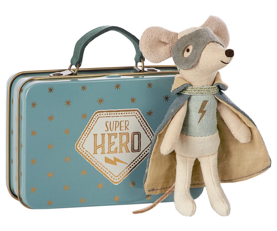 Maileg Mice Superhero Mouse in Suitcase