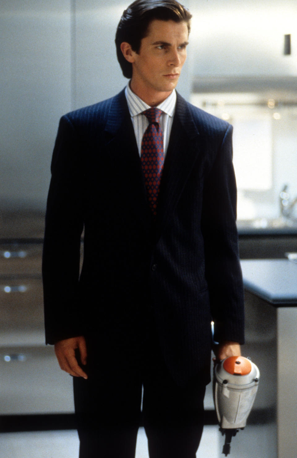 Christian Bale in a scene from the film 'American Psycho', 2000. (Photo by Lion's Gate/Getty Images)