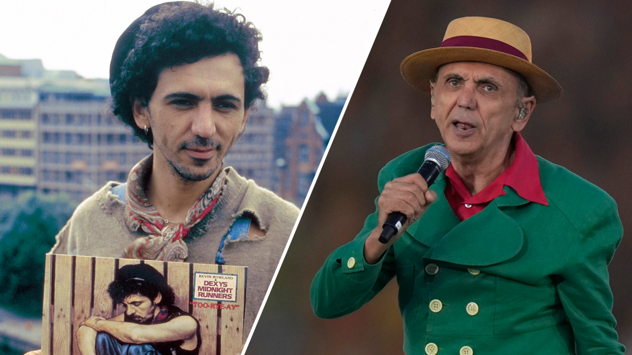 Kevin Rowland of Dexys (Midnight Runners), in the '80s and now. (Photos: Getty Images)