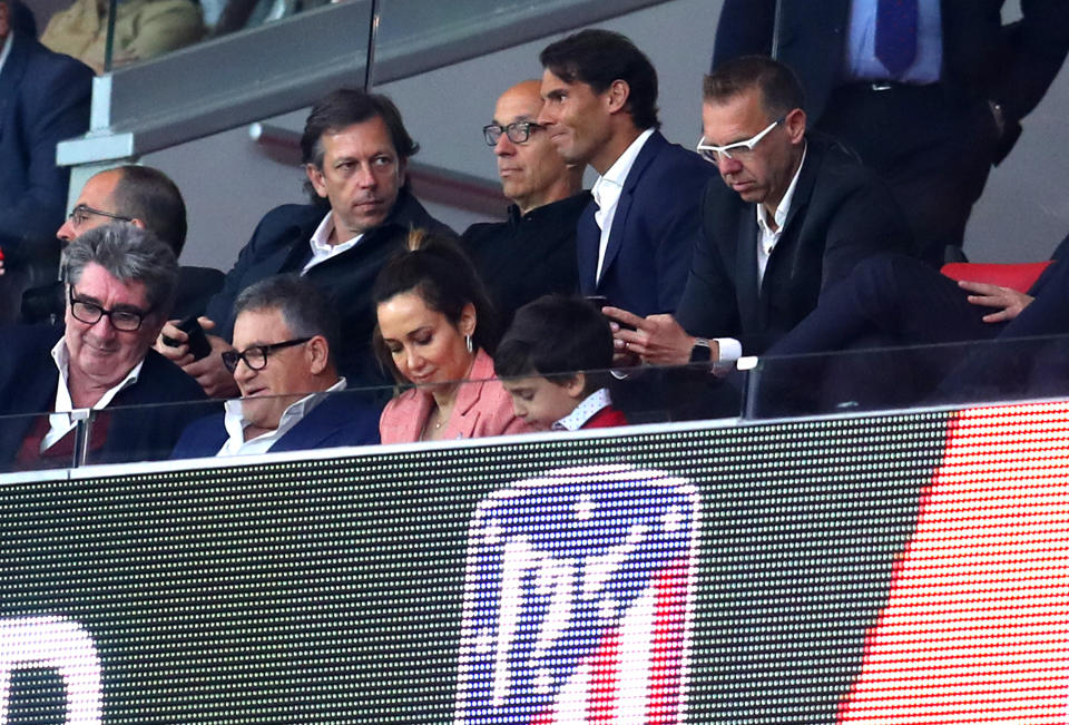 Rafael Nadal saß auf der VIP-Tribüne von Atletico Madrid. (Bild: Getty Images)