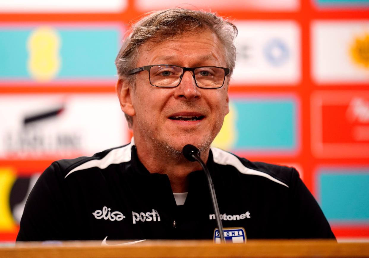 Finland head coach Markku Kanerva during Wednesday’s press conference (Nick Potts/PA Wire)