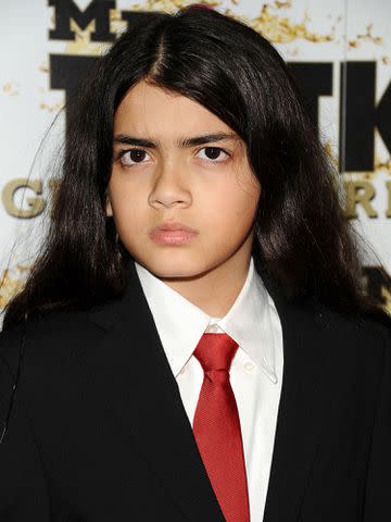 <p>Jason LaVeris/FilmMagic</p> Blanket Jackson attends the Mr. Pink Ginseng Drink launch party on October 11, 2012 in Beverly Hills, California.