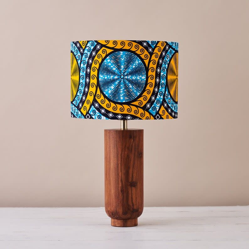 1) African Wax Print Drum Lampshade