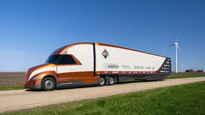 Navistar reveals its International SuperTruck II, demonstrating 16 miles per gallon fuel efficiency through hybridization and a 170% improvement in freight efficiency.