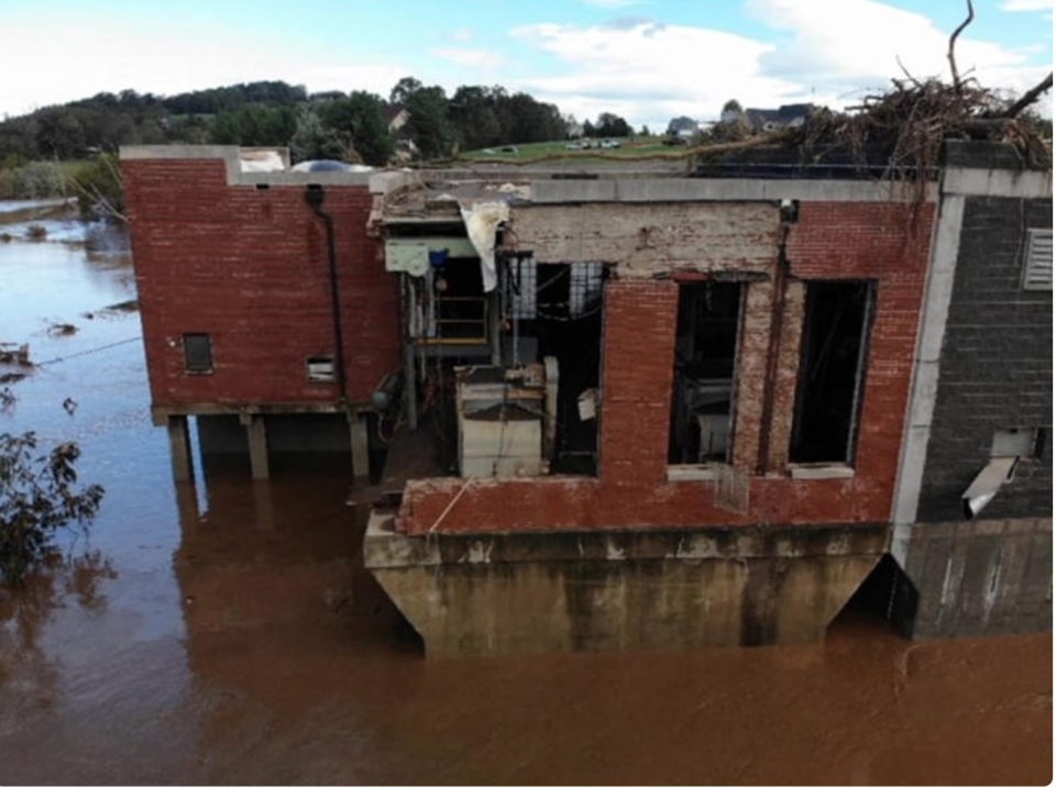 The Greeneville Water Commission said its intake structure was enveloped by the Nolichucky River.