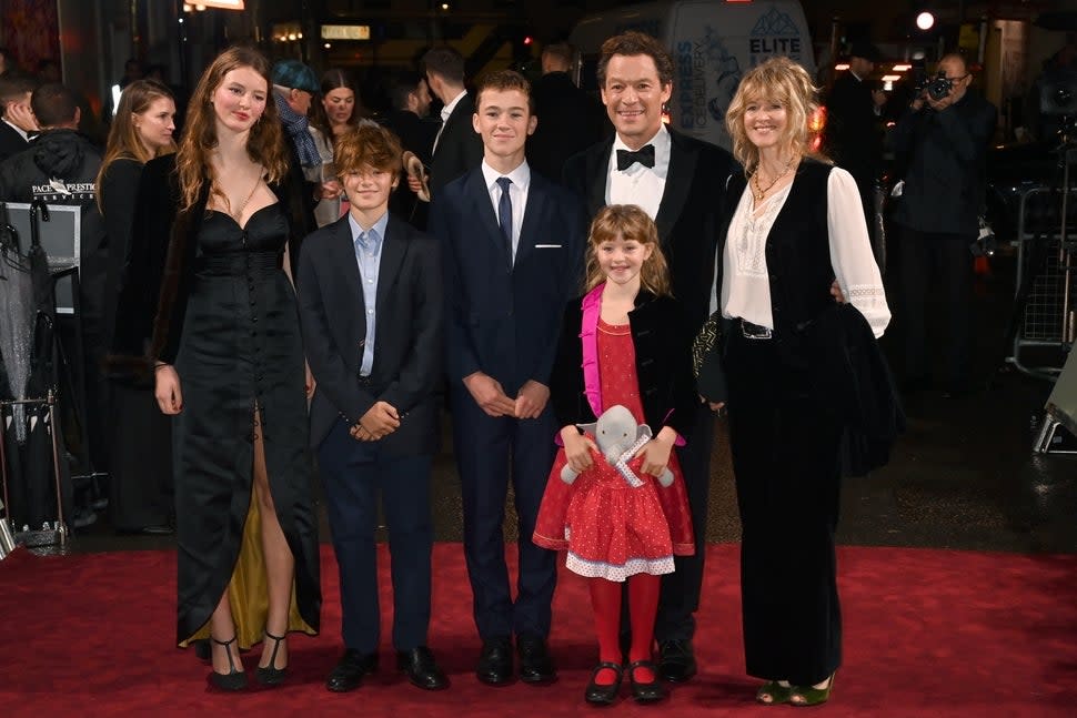 Dominic West with his family 