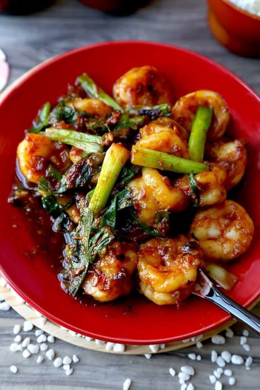 <p>Pickled Plum</p><p>Here are some garlic shrimps that are smoky, salty, nutty and with just enough heat to make you reach for a spoonful of rice.</p><p><strong>Get the recipe here: <a href="https://pickledplum.com/garlic-shrimp/" rel="nofollow noopener" target="_blank" data-ylk="slk:Garlic Shrimp with Chili Crisp;elm:context_link;itc:0;sec:content-canvas" class="link rapid-noclick-resp">Garlic Shrimp with Chili Crisp</a></strong></p>