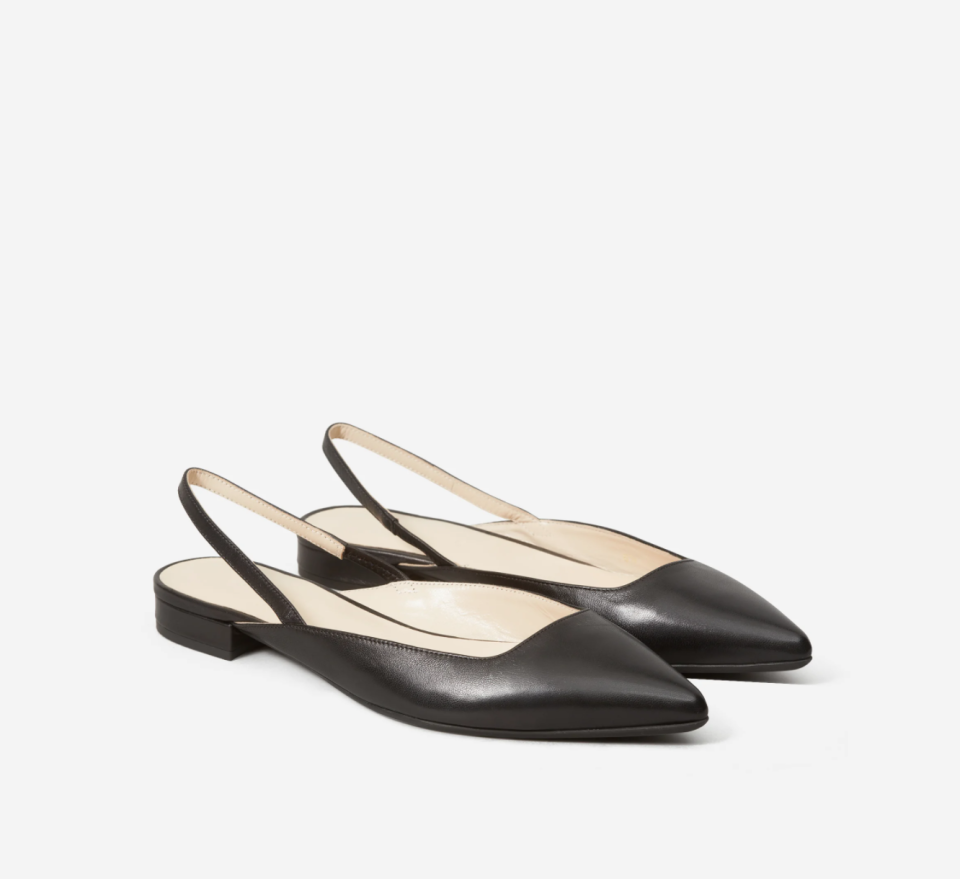 The Editor Slingback in Black. Image via Everlane.