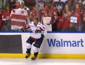 Apr 1, 2019; Sunrise, FL, USA; Washington Capitals left wing Alex Ovechkin (8) looks on from the ice in front of fans prior to the game against the Florida Panthers at BB&T Center. Mandatory Credit: Robert Mayer-USA TODAY Sports