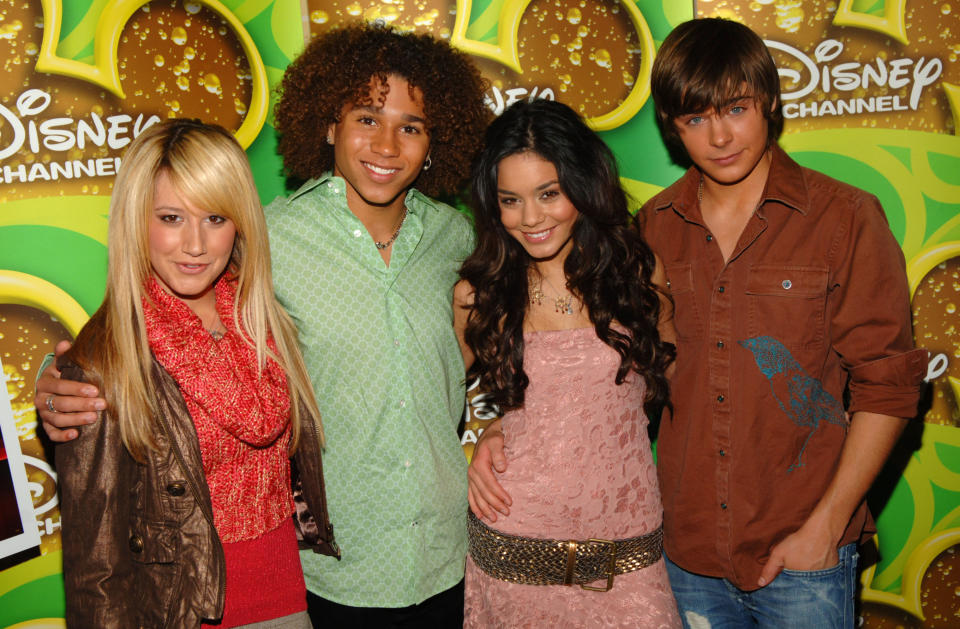 <p>L–R: Ashley Tisdale, Corbin Bleu, Vanessa Hudgens, and Zac "Puppy Dog Face" Efron attend a cast breakfast promotional event. It's not clear why Monique or Lucas Grabeel weren't invited, womp, womp (but maybe Sharpay took the batteries out of their alarm clocks).</p>