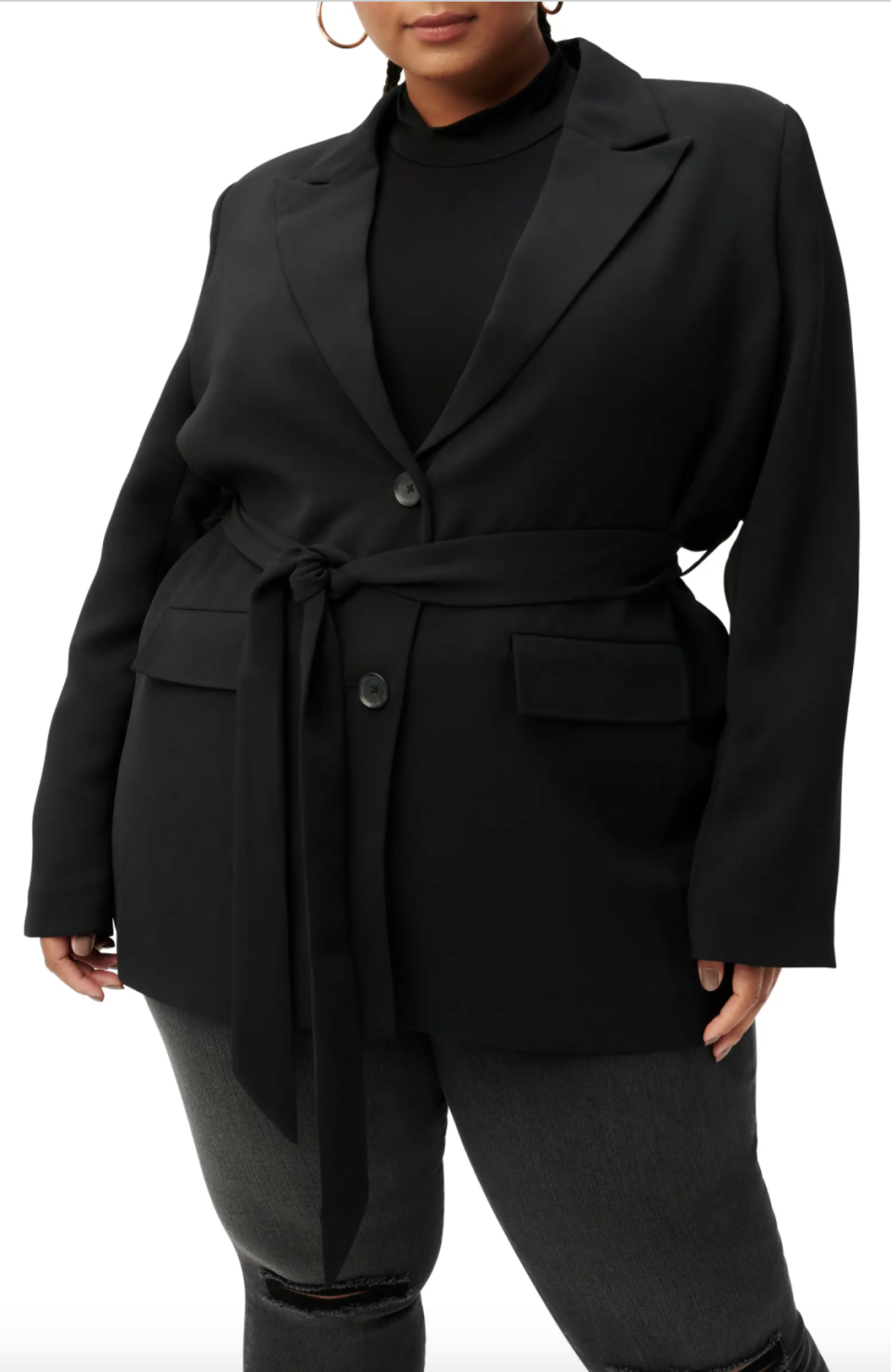 Tie Waist Trench Blazer