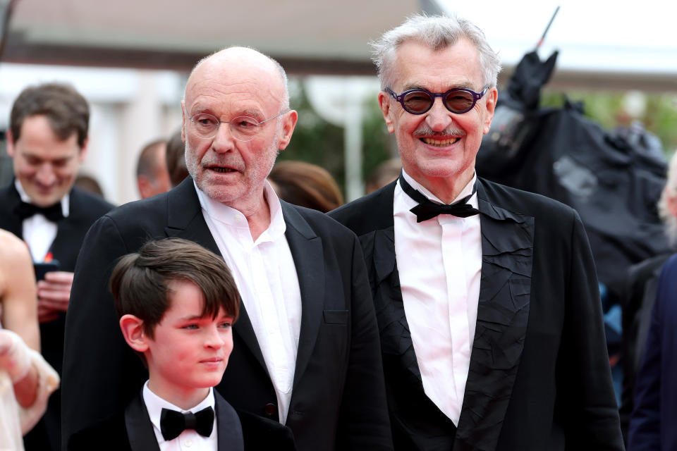 Painter Anselm Kiefer and director Wim Wenders attend the 'Anselm' red carpet at Cannes